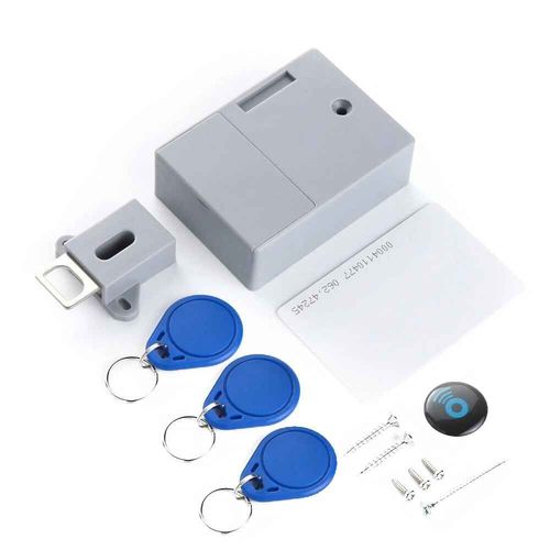 Serrure d'armoire numérique de sécurité cachée RFID,capteur intelligent bricolage,MELLocks électroniques,serrure à capteur invisible pour meubles de garde-robe - Type Gris foncé