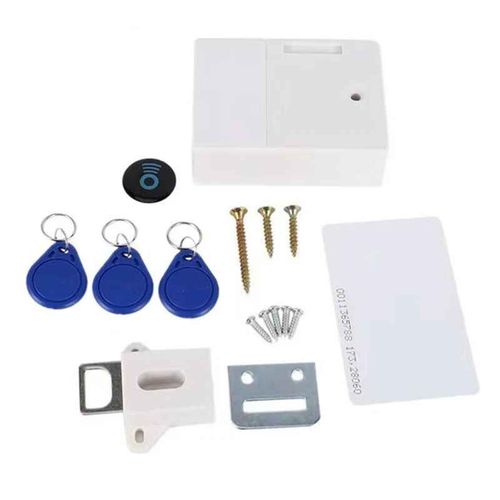 Serrure d'armoire numérique de sécurité cachée RFID,capteur intelligent bricolage,MELLocks électroniques,serrure à capteur invisible pour meubles de garde-robe - Type WHITE