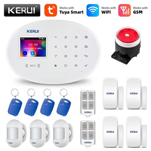 KERUI tuya-Système d'alarme de sécurité domestique intelligent,Wifi 101,RFID,capteur de mouvement sans fil,détecteur de porte,caméra IP,sirène Alexa - Type Alarm KIT3