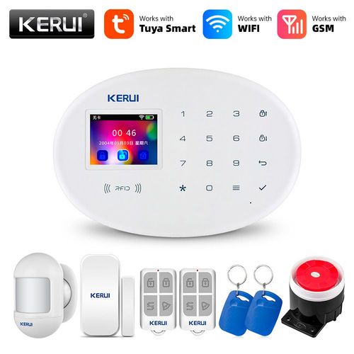 KERUI tuya-Système d'alarme de sécurité domestique intelligent,Wifi 101,RFID,capteur de mouvement sans fil,détecteur de porte,caméra IP,sirène Alexa - Type Alarm KIT1