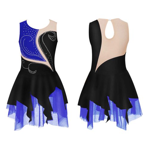 Maillot De Ballet Avec Strass Pour Fille,Costume De Compétition De Brevlyrique,Dos Creux,Robe De Bug Astique,Patinage Artistique