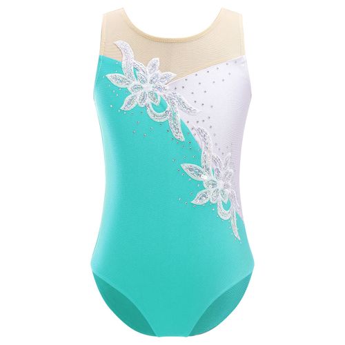 Justaucorps De Gymnastique De Ballet Pour Filles,Paillettes Brillantes,Diamant,Maille Transparente,Patinage Artistique,Costume De Batterie De Danse,Vêtements De Danse De Ballerine,Enfant