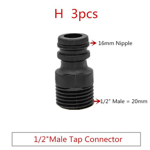 Pistolet à eau allergique rapide,robinet en laiton,connecteur ple,raccords de tuyau,outils d'arrosage de jardin,1/2 "",3/4"" - Type H 3pcs