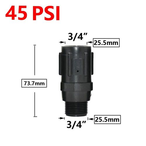 Vanne de régulation de pression de débit d'eau,filetage 3/4 "",d'argile goutte à goutte agricole,vannes de réduction de pression 15,20,25,30,45PSI - Type 45PSI