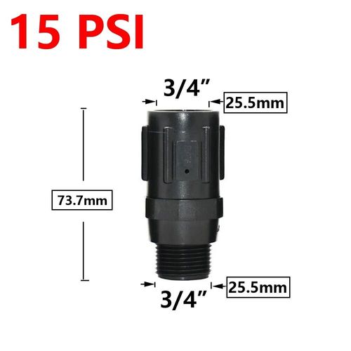Vanne de régulation de pression de débit d'eau,filetage 3/4 "",d'argile goutte à goutte agricole,vannes de réduction de pression 15,20,25,30,45PSI - Type 15PSI