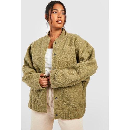 Bomber Oversize En Laine - Vert Kaki - 46