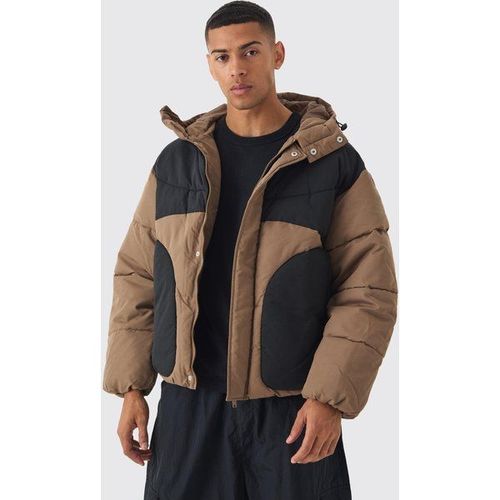 Doudoune Matelassée Color Block En Beige Homme - Xs, Beige