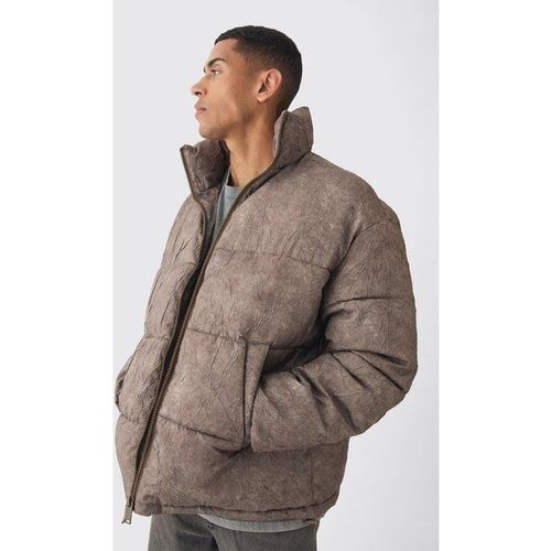 Doudoune Oversize À Col Montant Homme - Marron - Xs, Marron