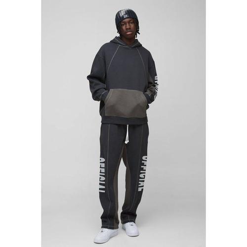 Ensemble Oversize Color Block À Coutures Contrastantes Homme - Gris - M, Gris