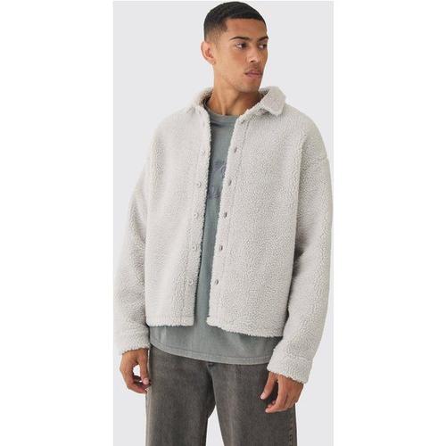 Surchemise Oversize En Faux Mouton Homme - Gris - L, Gris