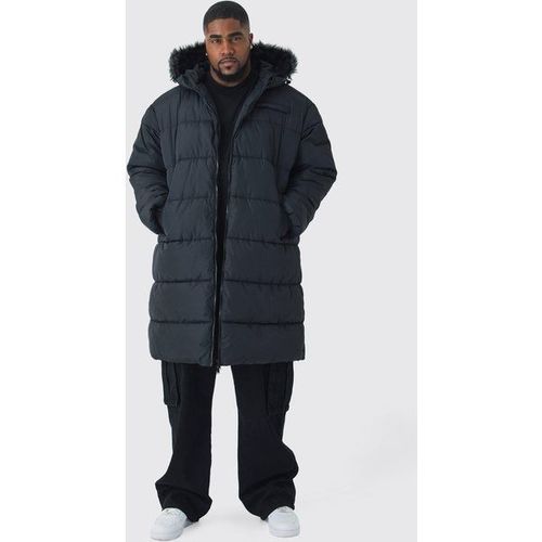 Grande Taille - Doudoune Longue En Fausse Fourrure Homme - Noir - Xxl, Noir