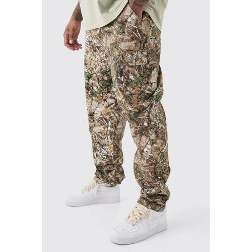 Grande Taille - Pantalon Cargo À Imprimé Camouflage Homme - Beige - 38, Beige