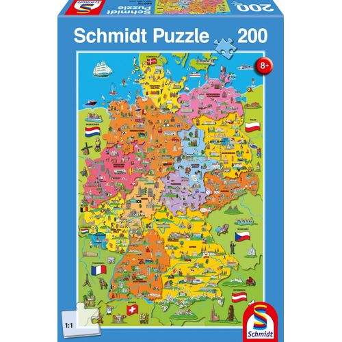 Puzzles Carte De Lallemagne Illustrée, 200 Pcs
