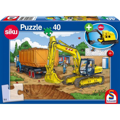 Puzzles Pelleteuse, 40 Pcs, Avec Modèle Siku