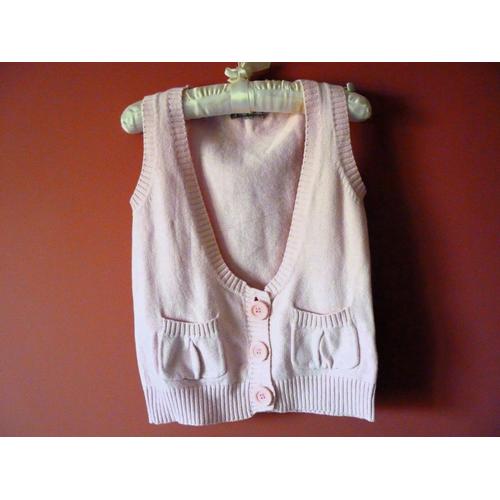 Gilet Fille Gémo 8 Ans Tbe Rose Sans Manches Collection Vynil Fraise