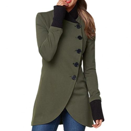 Manteau Pour Femmes, Veste Longue Élégante, Design Unique, Mince, Ourlet Irrégulier, Tendance, Couleur Unie