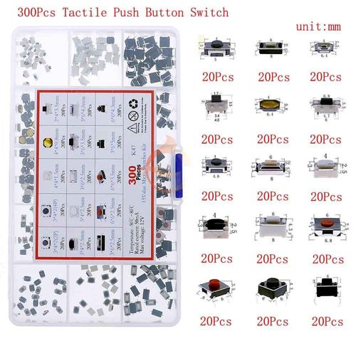 Micro-interrupteur tactile pour voiture,kit assressenti,interrupteurs tactiles à bouton-poussoir,mini-interrupteur de Cristal du cuir chevelu,télécommande,prédire,bricolage - Type 300pcs x 15value #B