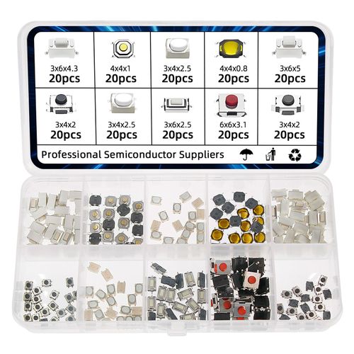 Micro-Interrupteur Tactile À Bouton-Poussoir Pour Voiture,Télécommande,100 Pièces,200 Pièces - Type 200pcs