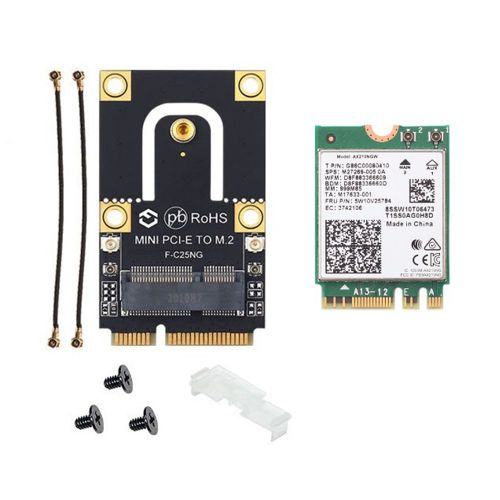 Adaptateur sans fil M.2 à Mini PCIE, carte WiFi 6E AX210, 5374Mbps, 802.11AX, 2.4G/5Ghz/6Ghz, BT5.2, Mini PCIE