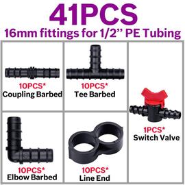 raccords pour Irrigation goutte-à-goutte,16mm,connecteurs,coude en t,capuchon d'accouplement,Kit d'extrémité de prise,tuyau