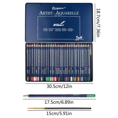 Crayons De Couleur À L'aquarelle, Crayons De Couleur Triangulaire Épais, Pour Artistes, Texture Ferme, Crayons De Couleur Avec Boîte En Métal Pour Dessiner Et Colorier