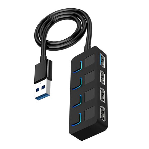 Airies USB 3.0 avec interrupteurs d'alimentation LED individuels, concentrateur de données compact pour MacPle, disque dur mobile, Mac, Mini PC, iMac