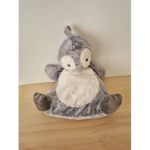 Doudou Range Pyjama Pingouin Gris Blanc Tex