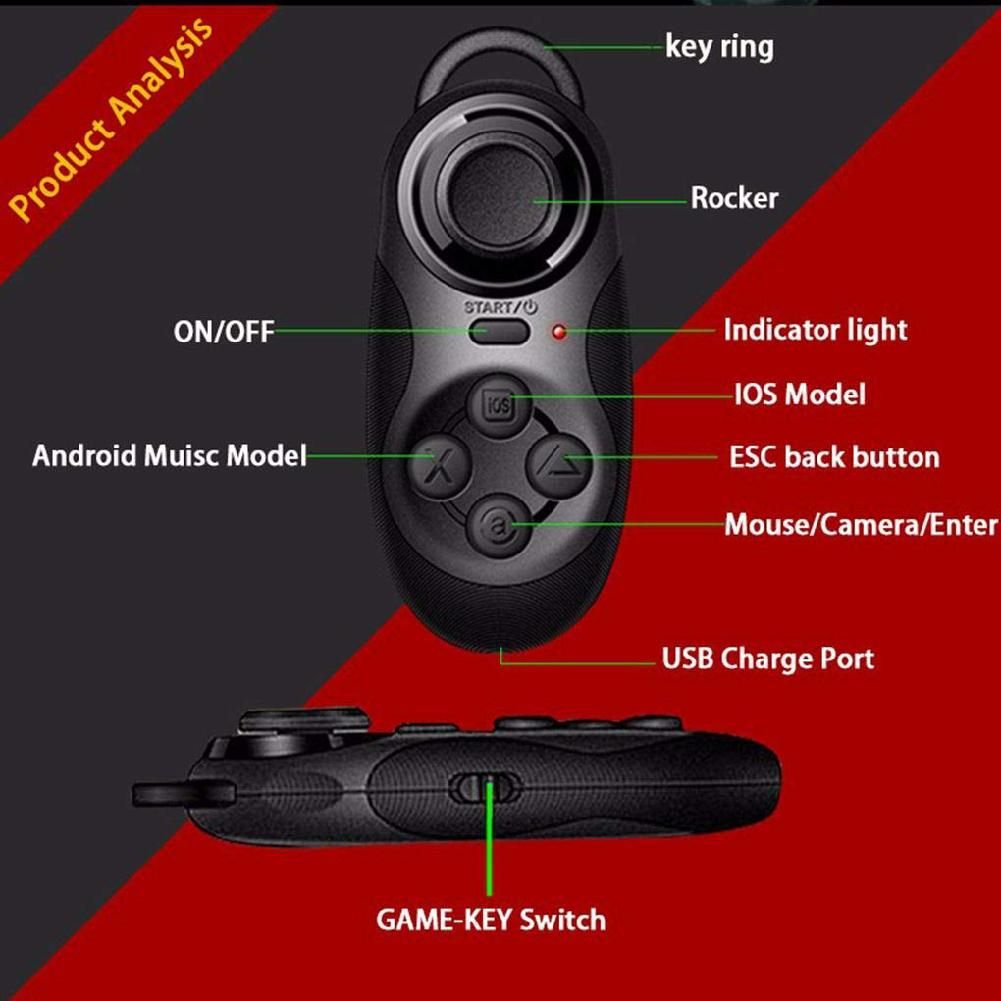 Manette De Jeu Sans Fil Bluetooth V4.0, Mini Tlcommande Vr... - 2