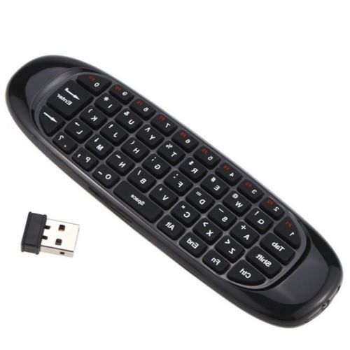 MINI souris volante sans fil 2.4Ghz C120, clavier rétroéclairé, gyroscope sensoriel somatosensoriel, adaptateur de télécommande double face