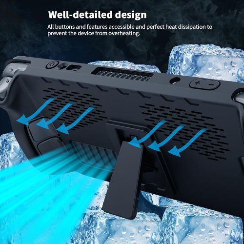 Housse En Tpu Avec Support Pour Touchpad, 7 Pièces, Autocollants De Boutons, Accessoires De Jeu Compatibles Pour Steam Deck