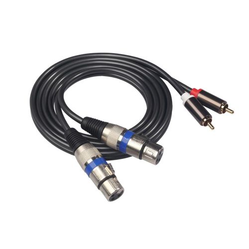 Câble Audio 1.5m 2RCA vers 2XLR mâle vers femelle, pour Microphone, mélangeur, amplificateur, connexion Audio