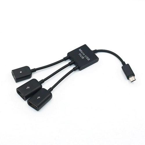 Adaptateur Micro USB femelle à double Port USB 3 en 1, câble USB Micro OTG, adaptateur Hub de souris pour téléphone Android, tablette et ordinateur portable