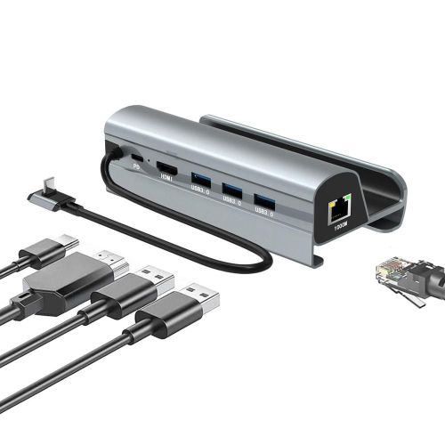 Station D'accueil Multifonction Usb 3.0 6 En 1, Compatible Avec Les Consoles De Jeux Steam Deck, Téléphones Portables