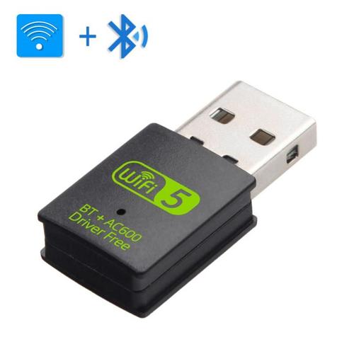 Carte réseau sans fil USB, adaptateur USB Bluetooth Bluetooth pour PC  Dongle sans fil 600mbps double bande 2.4g / 5.8g Adaptateur Wifi USB Dongle  Wifi récepteur Wifi pour