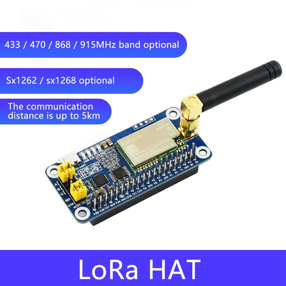 LoRa HAT pour Raspberry Pi Series Boards, Communication  ba... - 2
