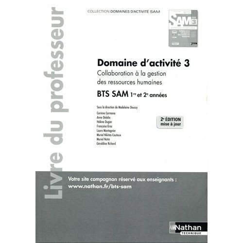 Collaboration À La Gestion Des Ressources Humaines Bts Sam 1e Et 2e Années - Livre Du Professeur