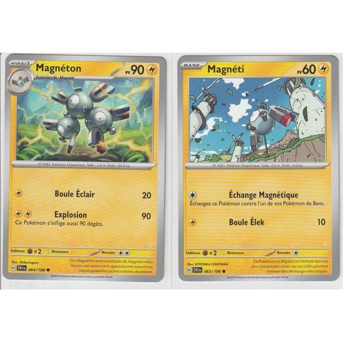 2 Cartes Pokémon - Magnéton 064/198 + Magnéti 063/198 - Ev1 Ecarlate Et Violet