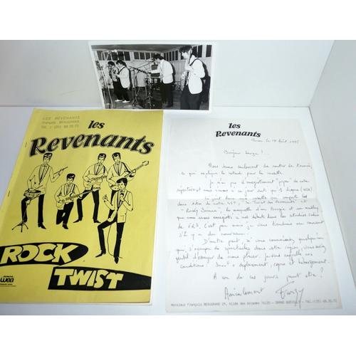 Les Revenants, Rock Twist, Rocky Bécane, Programme, Lettre Autographe Et Photo