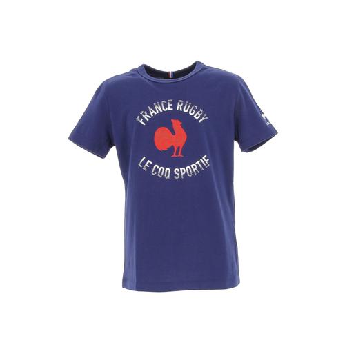 Tee Shirt Manches Courtes Le Coq Sportif Ffr Fanwear Tee Ss N1 Enfant Bleu Moyen