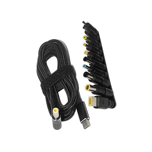 Adaptateur d'alimentation 100W Type C pour ordinateur portable, prise USB Type C vers chargeur universel, câble de chargement, 1.8M