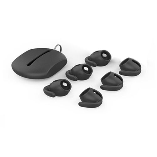 3 paires de crochets d'oreille antidérapants en Silicone souple, embouts de couverture + pochette en Silicone, accessoires pour Apple AirPods 3 (noir)