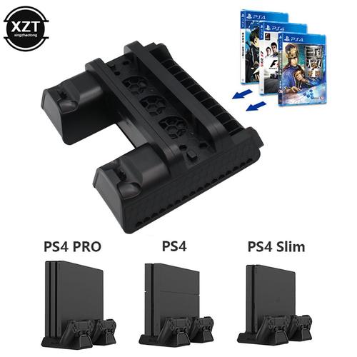 Support Vertical Avec Ventilateur De Refroidissement, Double Station De Charge Pour Manettes Et Manettes Sony Playstation 4 Slim/Pro