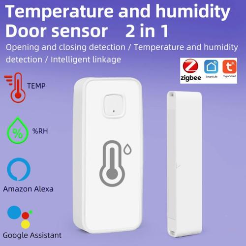détecteur intelligent universel 2 en 1, détecteur de température et d'humidité, télécommande Zigbee, capteur de porte