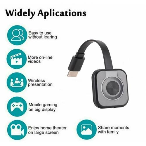 Récepteur d'affichage WiFi compatible HDMI pour MiraScreen TV Stick, Dongle Crome Cast, Google Dnomecast 2, Mini PC, Android TV, W13.