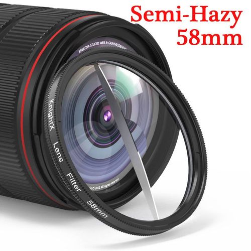 KnPackage-Prisme de filtre pour appareil photo X Two Half,Kaléidoscope DSLR,Accessoires de photographie,Effets de flou,Nd,UV,Star,49mm,52mm,55mm,58mm,62mm - Type 58mm Semi-Hazy