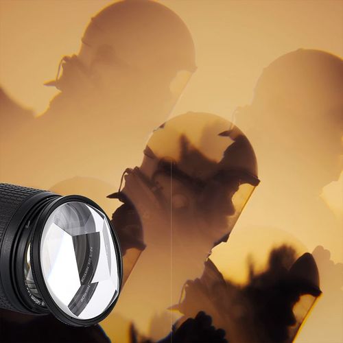 kaléidoscope avec filtre d'appareil photo,55/58/62/67/72/77/82mm,accessoires de photographie à effets spéciaux,prisme d'objectif DSLR pour Canon Nikon Fot - Type 4 Plus 1 Prism-With 55 adapter ring
