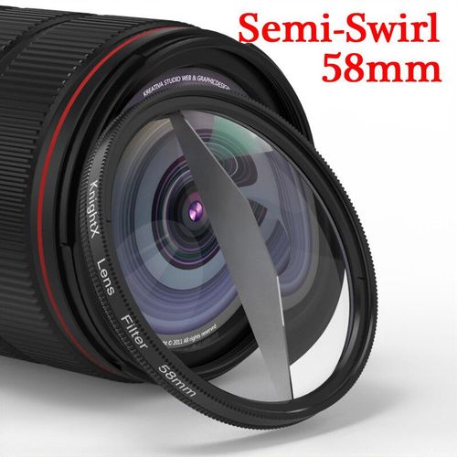 filtre pour appareil photo,kaléidoscope 52/55/58/62/67/77mm,accessoires de photographie à effets spéciaux,prisme d'objectif DSLR pour Canon Nikon - Type 58mm Semi-Swirl-62mm Adapter