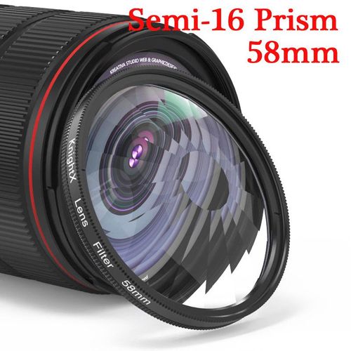 KnPackage-Kaléidoscope avec filtre d'objectif d'appareil photo,prisme coloré,58mm,adapté pour IL,Eos,Sony,Nikon,400d,d5100,50d,sous d,18-135,d70,200d,24-105 - Type 58mm 16 Prism