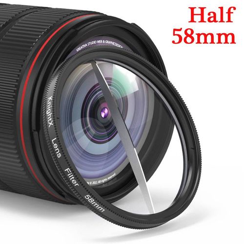KnPackage-Kaléidoscope avec filtre d'objectif d'appareil photo,prisme coloré,58mm,adapté pour IL,Eos,Sony,Nikon,400d,d5100,50d,sous d,18-135,d70,200d,24-105 - Type 58mm Half