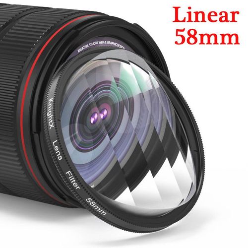 KnPackage-Kaléidoscope avec filtre d'objectif d'appareil photo,prisme coloré,58mm,adapté pour IL,Eos,Sony,Nikon,400d,d5100,50d,sous d,18-135,d70,200d,24-105 - Type 58mm Linear